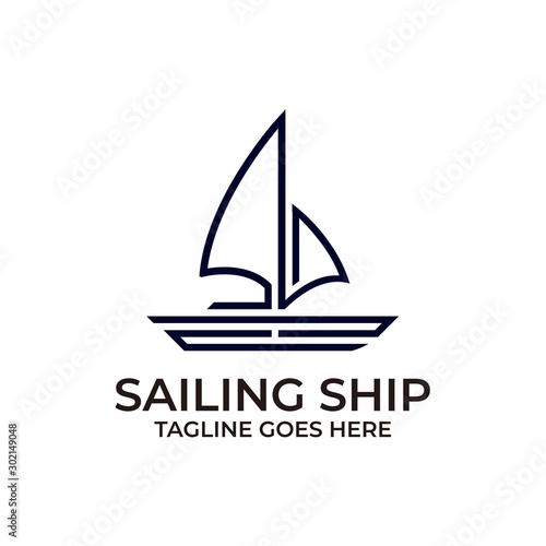 Sailing Ship Design Concept Illustration Vector Template