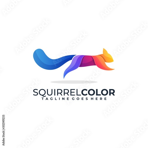 Squirrel Jump Colorful Illustration vector Design template