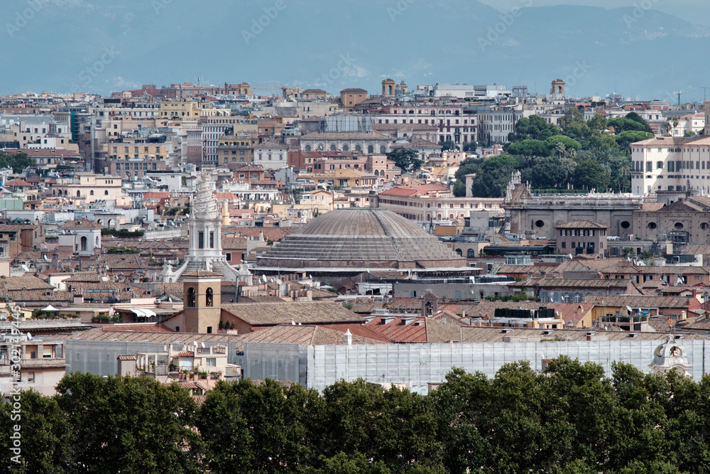 Rome, Italy, View  to the Pantheon from the Yanikula Hill