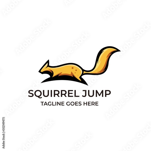 Squirrel Jump Design Concept Illustration Vector Template, Suitable for Creative Industry, Multimedia, entertainment, Educations, Shop, and any related business