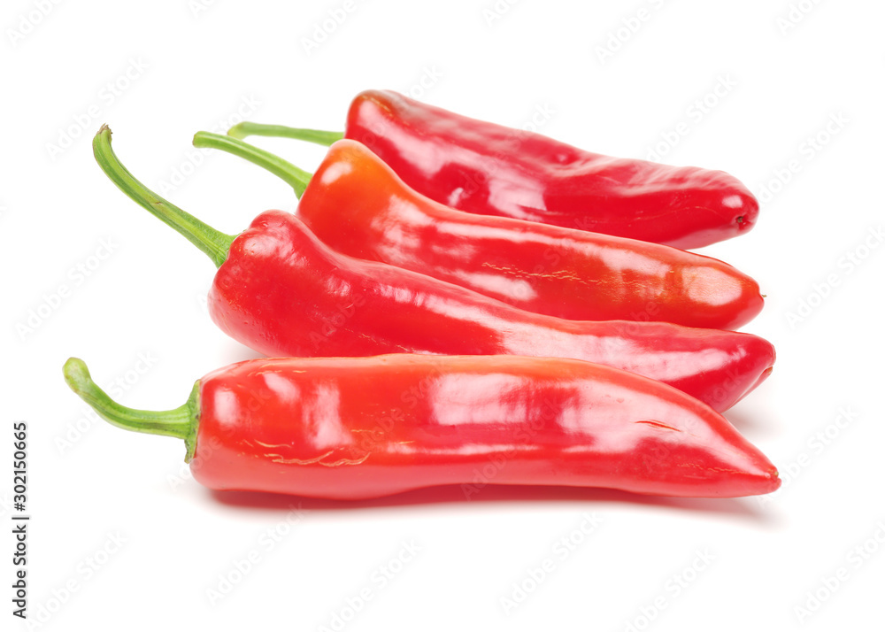 Fresh red pepper on white background