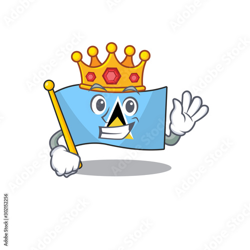 flag saint lucia on the king cartoon