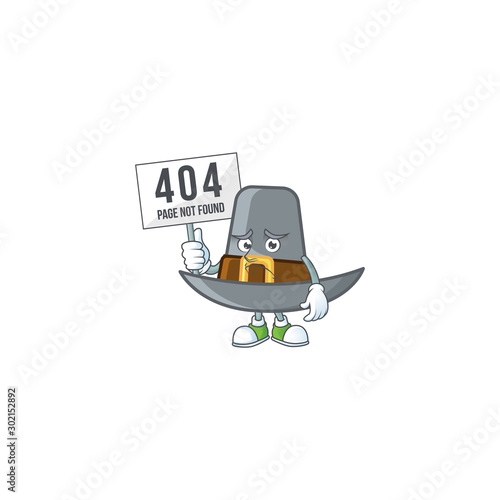 Design pilgrim hat with character pouting bring board mascot