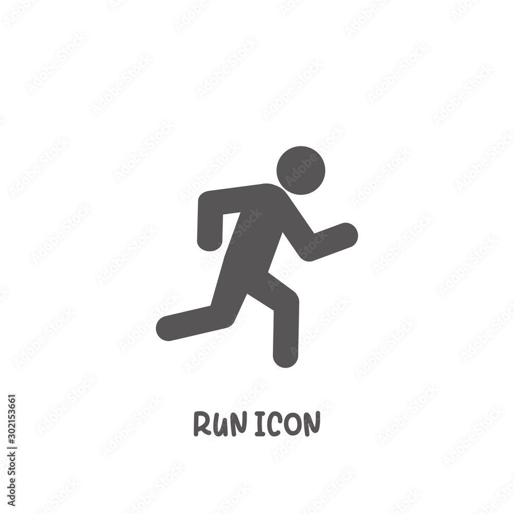 Run icon simple flat style vector illustration. Run icon simple flat style vector illustration.