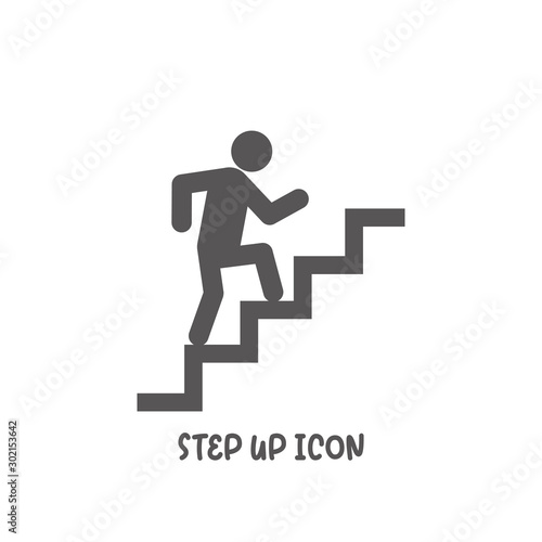 Step up icon simple flat style vector illustration.