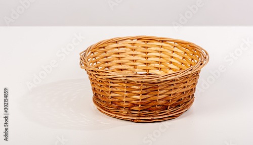 Empty wooden basket for fruit or bread.