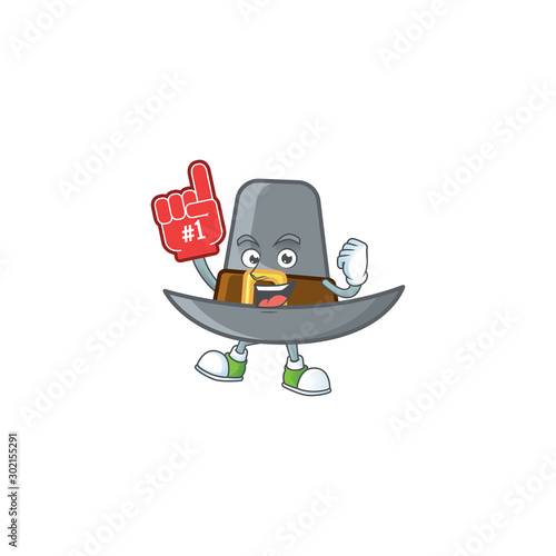 Pilgrim hat with buckle in character foam finger