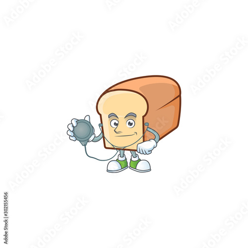 White bread of cartoon with doctor mascot.