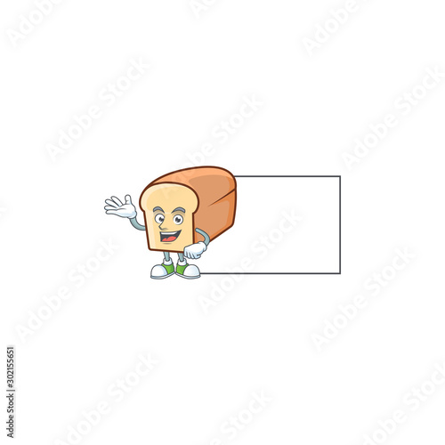 White bread of cartoon with board mascot.