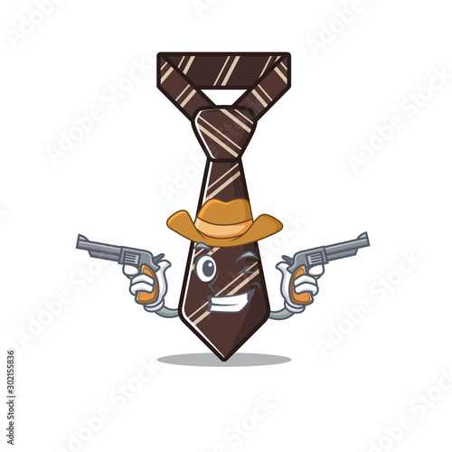 cowboy cool tie character in the mascot
