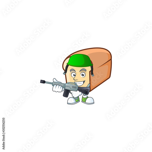 White bread of cartoon with army mascot.