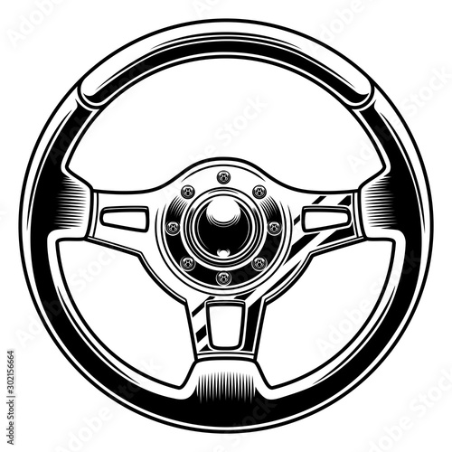 Fotografie, Tablou Sport car steering wheel