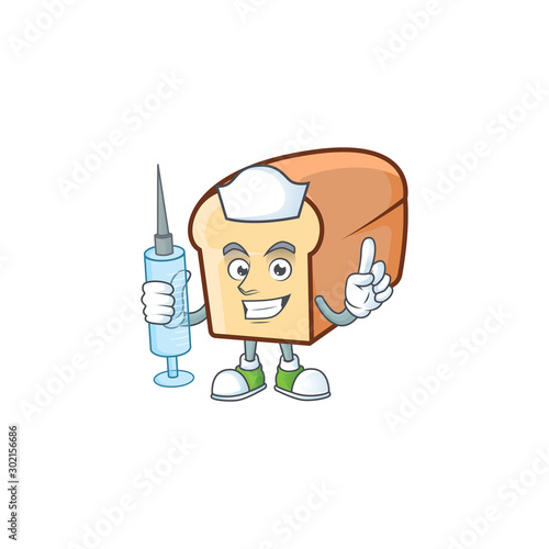 White bread with nurse cartoon character shape.