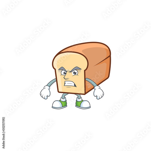 White bread with annoyed cartoon character shape.