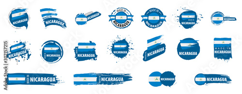 Nicaragua flag, vector illustration on a white background