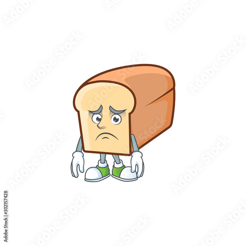 Cartoon of white bread in character afraid.