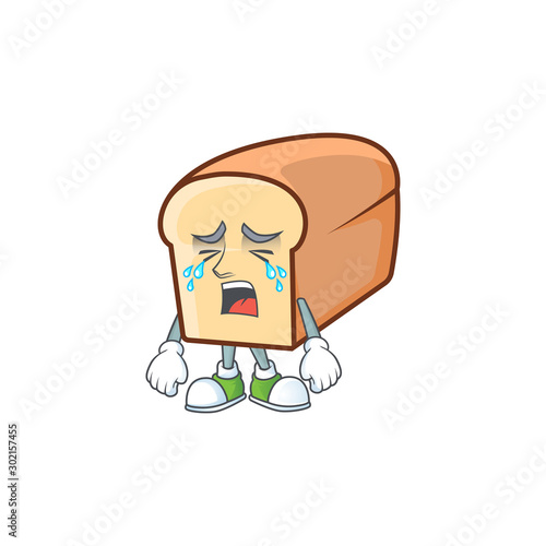 Cartoon of white bread in character crying.