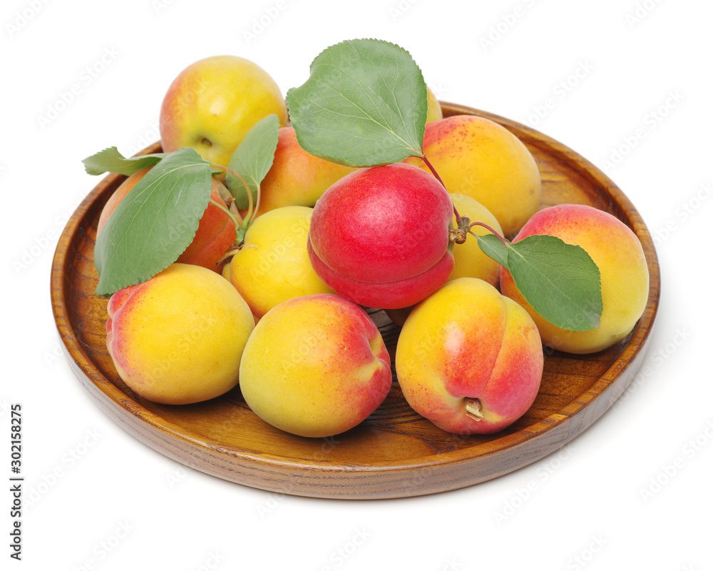 Fresh apricot fruits isolated on white background Fresh apricot fruits isolated on white background