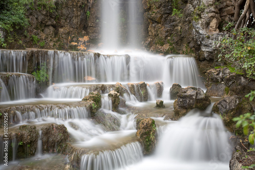 Waterfall in Villetta Di Negro Park in the city of Genoa  Italy