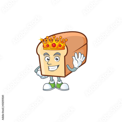 Cute bread isolated of cartoon character king.