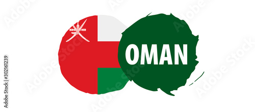 Oman flag, vector illustration on a white background