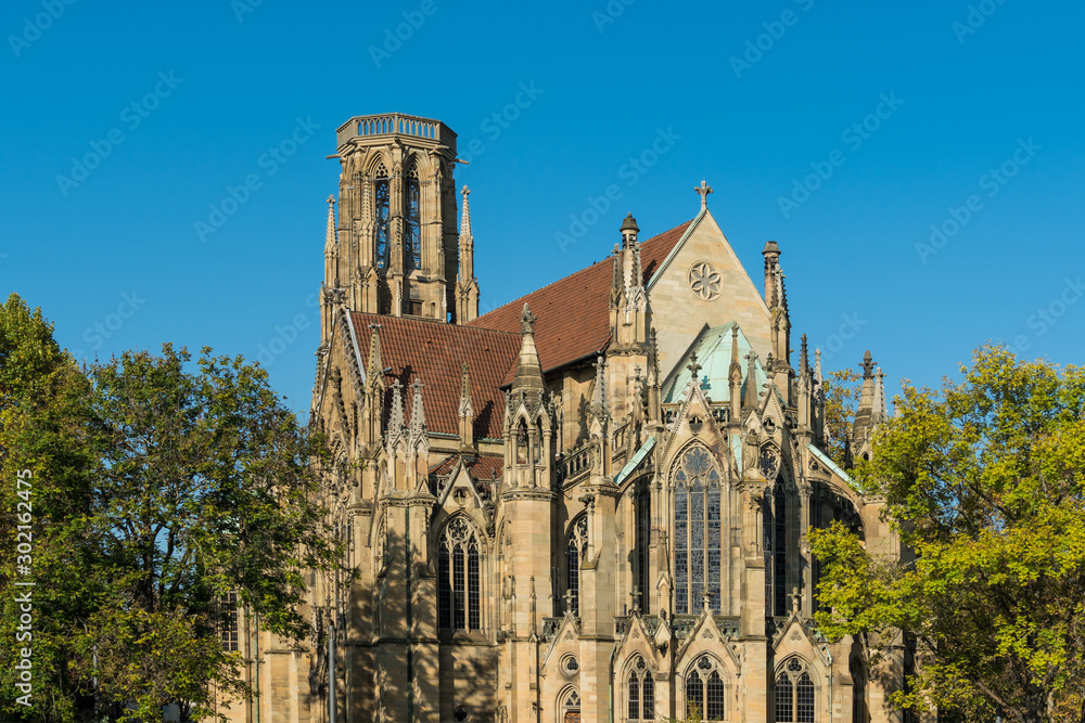 Fototapeta premium Johanneskirche am Feuersee in Stuttgart