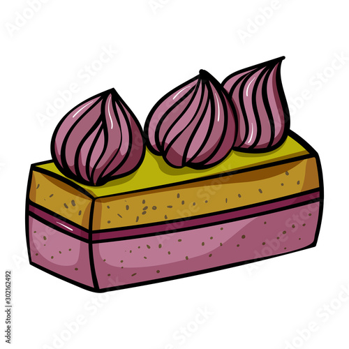 Cream Cake sponge cake. Sweets Cakes Dessert. Pastry shop - Vector. Vector illustration