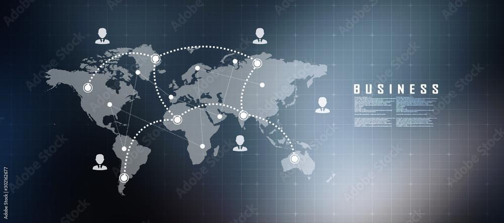 Naklejka premium 2d illustration Business Network 