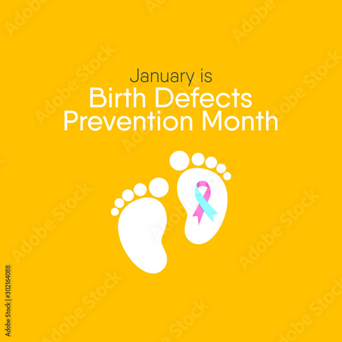 Vector illustration on the theme of Birth Defects Prevention month of January.