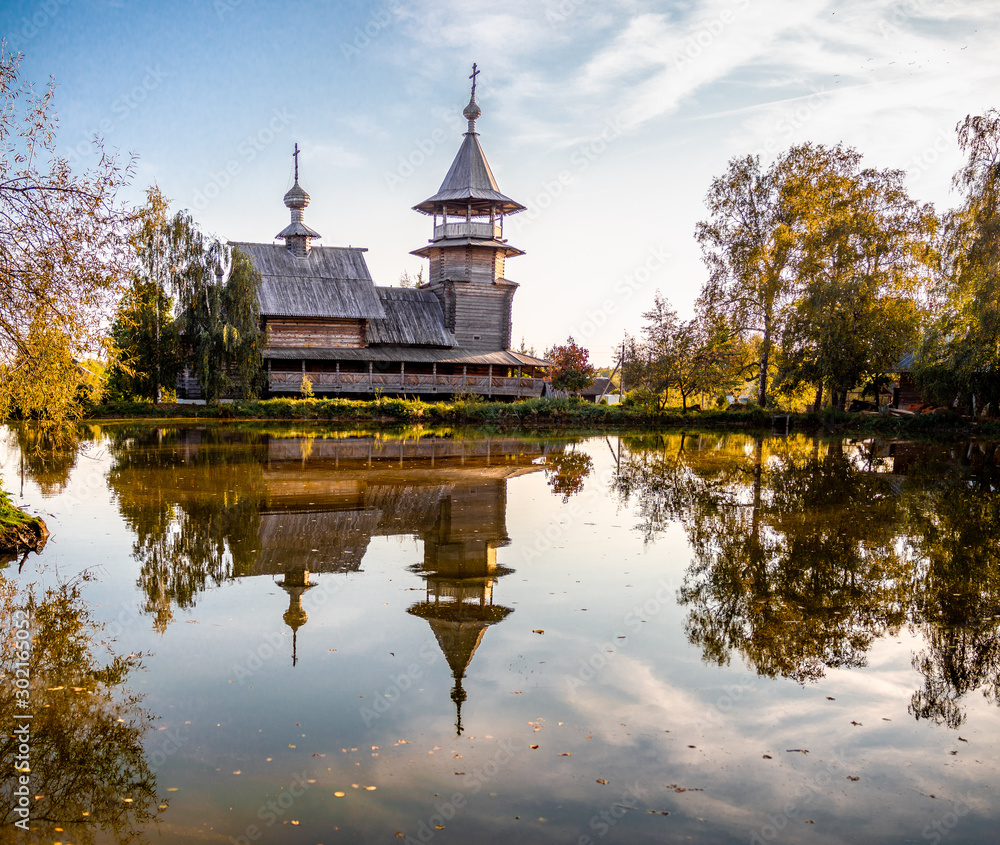 The Annunciation Church in the Annunciation, Sergiev Posad district, Moscow region. Monument of wooden architecture. The Annunciation Church in the Annunciation, Sergiev Posad district, Moscow region. Monument of wooden architecture.