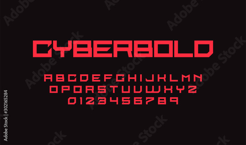 Stylish retro alphabet font in sci fi style. Typography modern space  font set for logo, poster, games, interface and movie. Vector Illustration. EPS 10