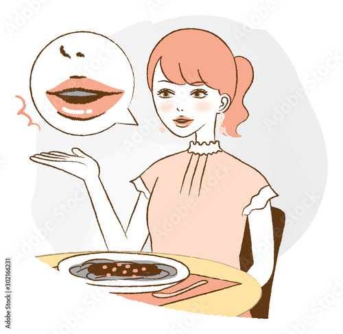 Women's teeth are dark