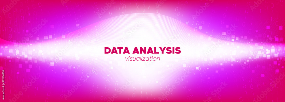 Obraz premium Glow Particle Movement. Matrix Digits. Bright 