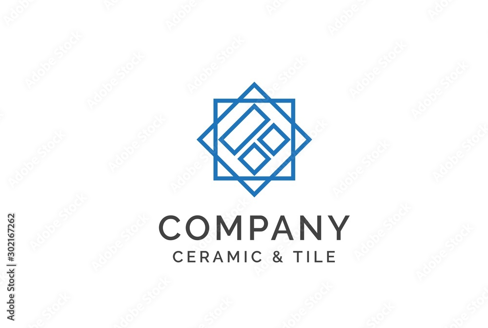 Geometric ceramics and tile floor industry logo design vector graphic Geometric ceramics and tile floor industry logo design vector graphic