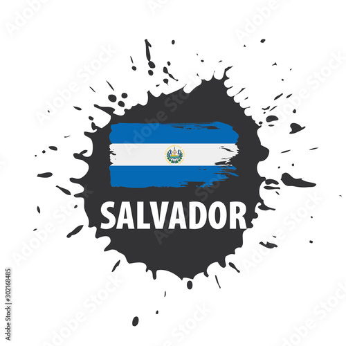 Salvador flag, vector illustration on a white background