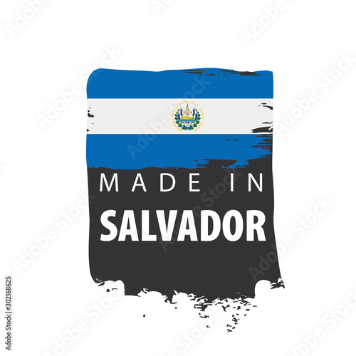 Salvador flag, vector illustration on a white background