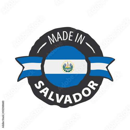 Salvador flag, vector illustration on a white background