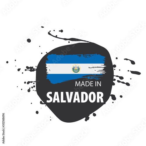 Salvador flag, vector illustration on a white background