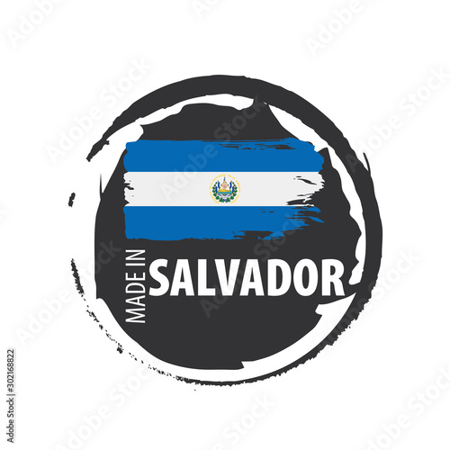 Salvador flag, vector illustration on a white background