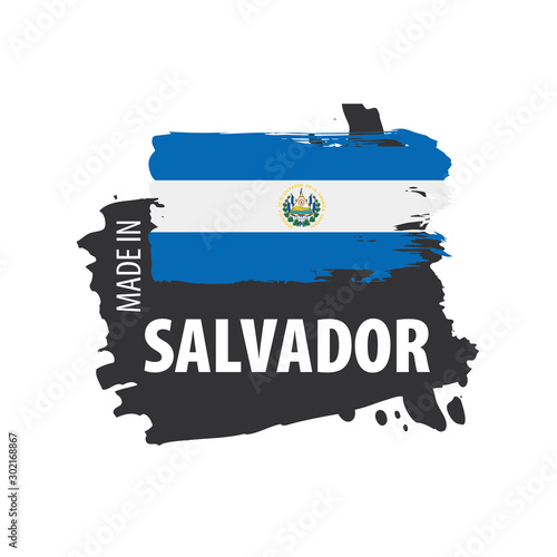 Salvador flag, vector illustration on a white background
