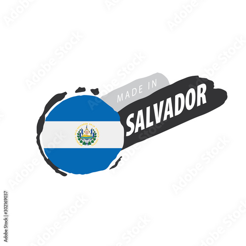 Salvador flag, vector illustration on a white background