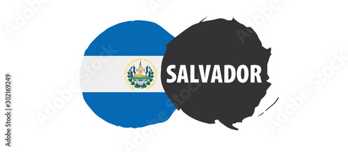 Salvador flag, vector illustration on a white background