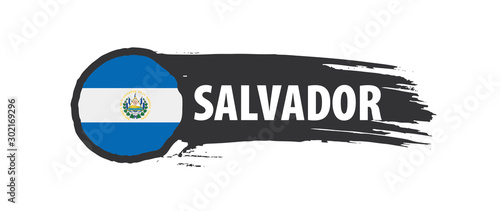 Salvador flag, vector illustration on a white background