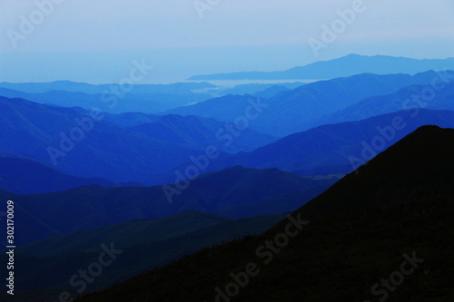 早池峰山山頂から宮古湾を望む