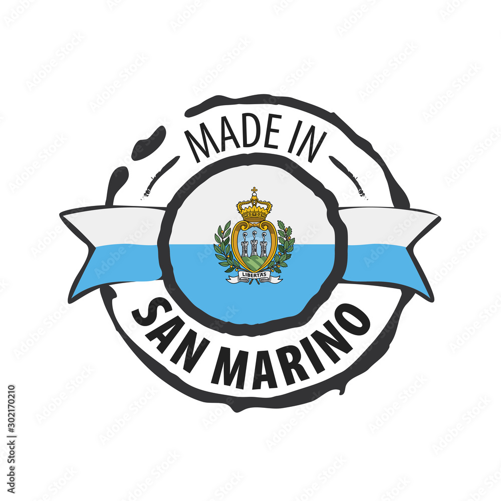 San Marino flag, vector illustration on a white background