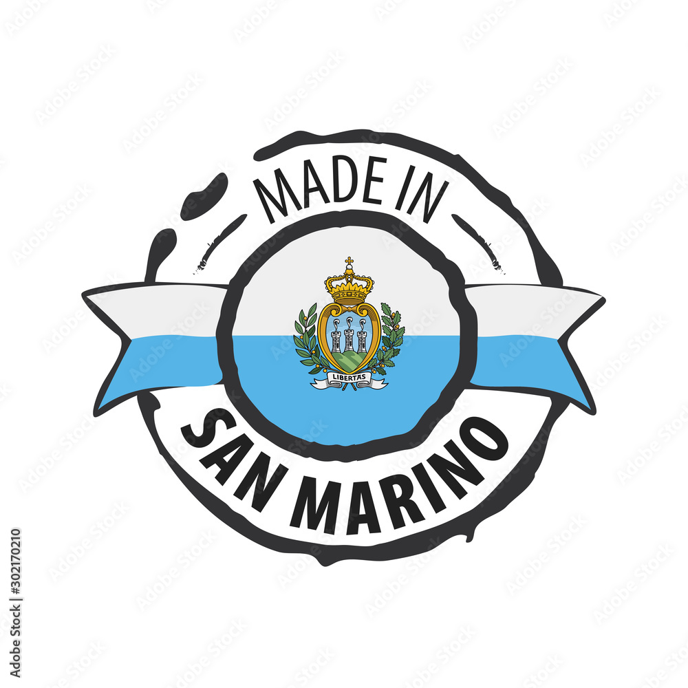 San Marino flag, vector illustration on a white background San Marino flag, vector illustration on a white background