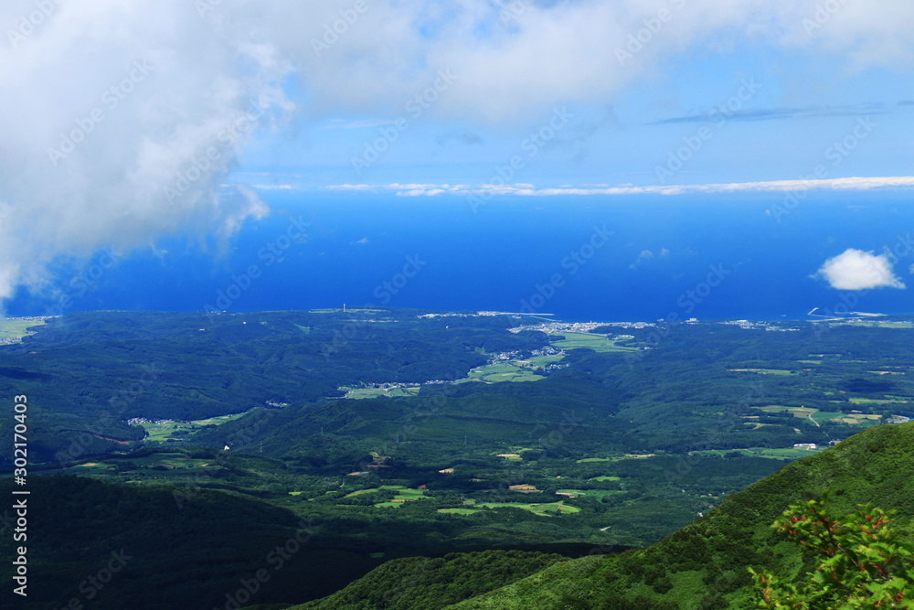 Obraz premium 岩木山 山頂からの風景 日本海