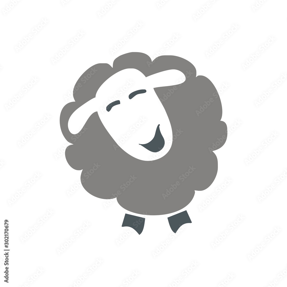 Fototapeta premium vector illustration of sheep, logo for company, sheep, animal logo, fun, kids, icon, illustrator