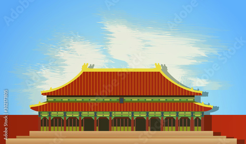 The Forbidden City Beijing, People's Republic of China. Architecture traditional design oriental.