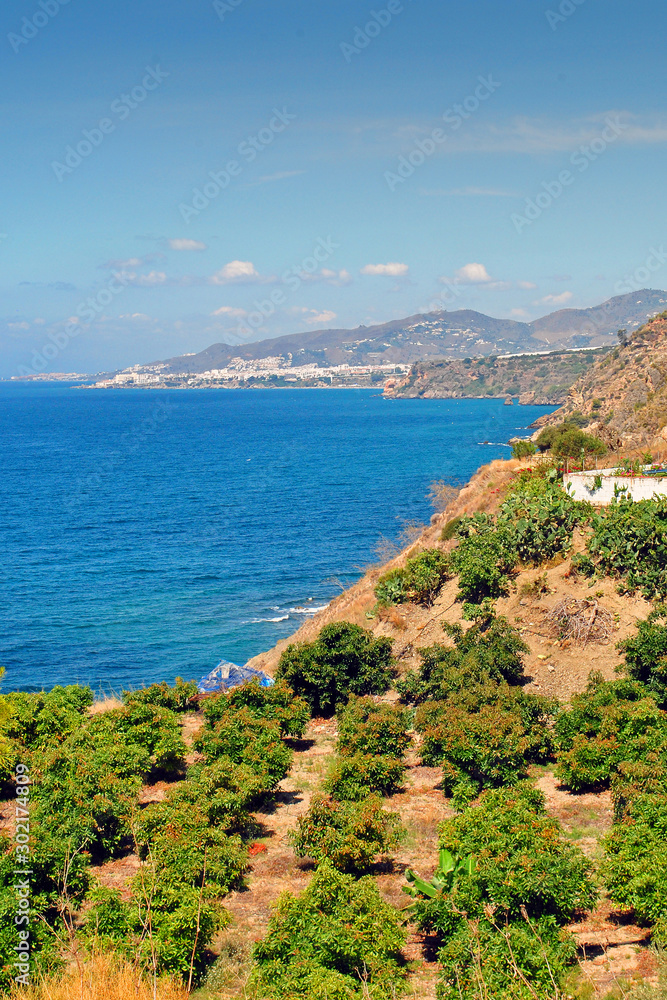 Nerja and The Mediterranean Sea, Andalusia, Costa del Sol, Spain